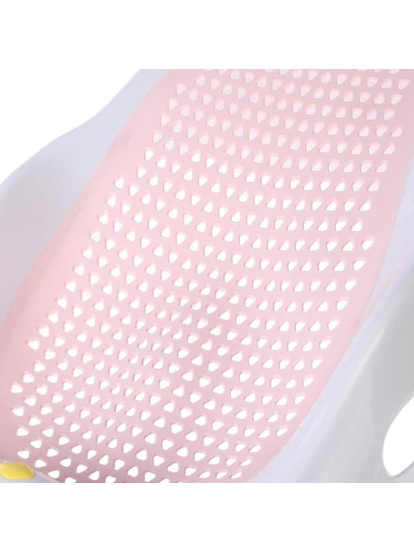 Лежак - горка для купания, цвет белый/розовый 0-6 мес, р-р 43х30х19см