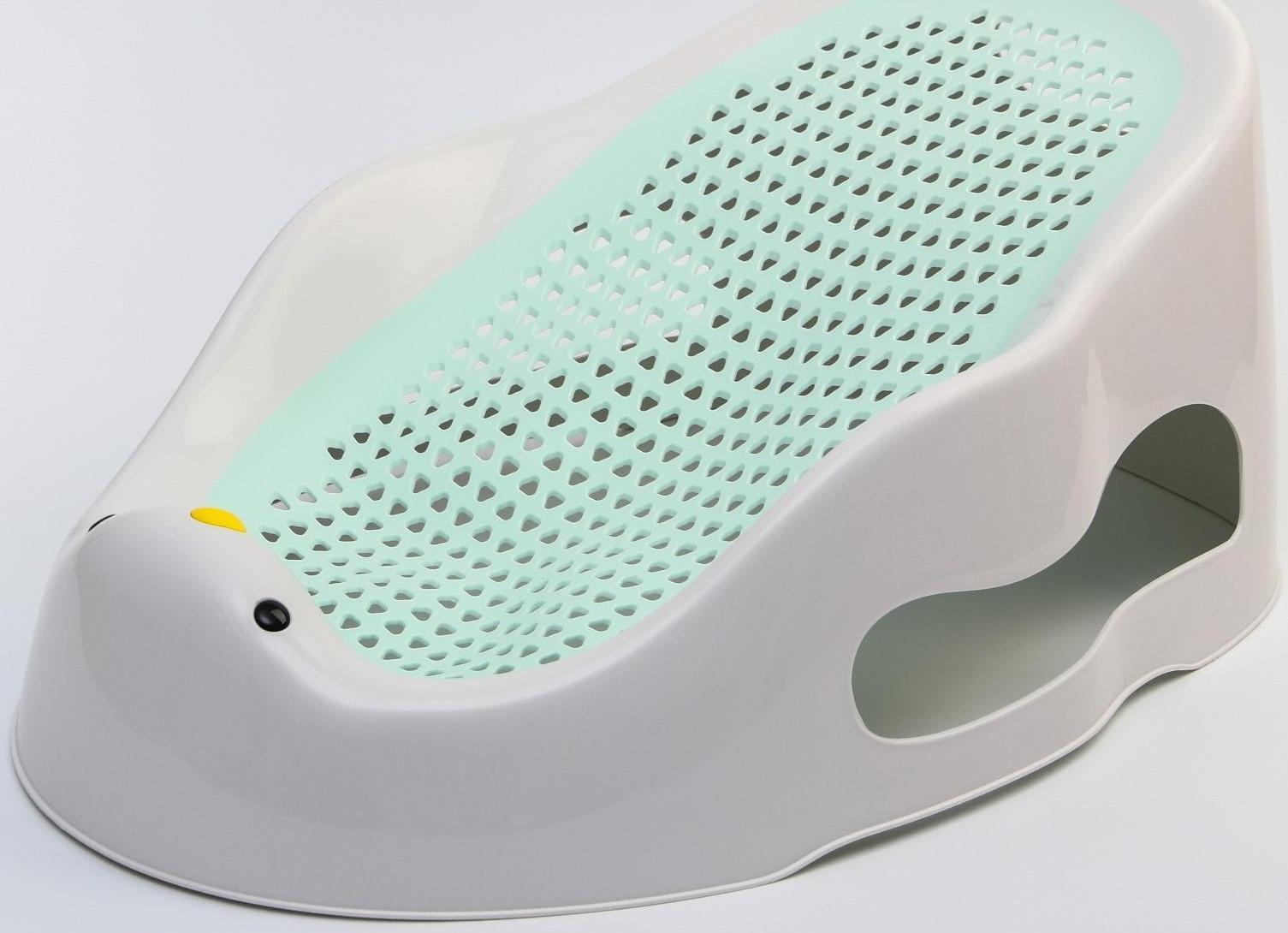 Лежак - горка для купания, цвет белый/мятный, 0-6 мес, р-р 43х30х19см