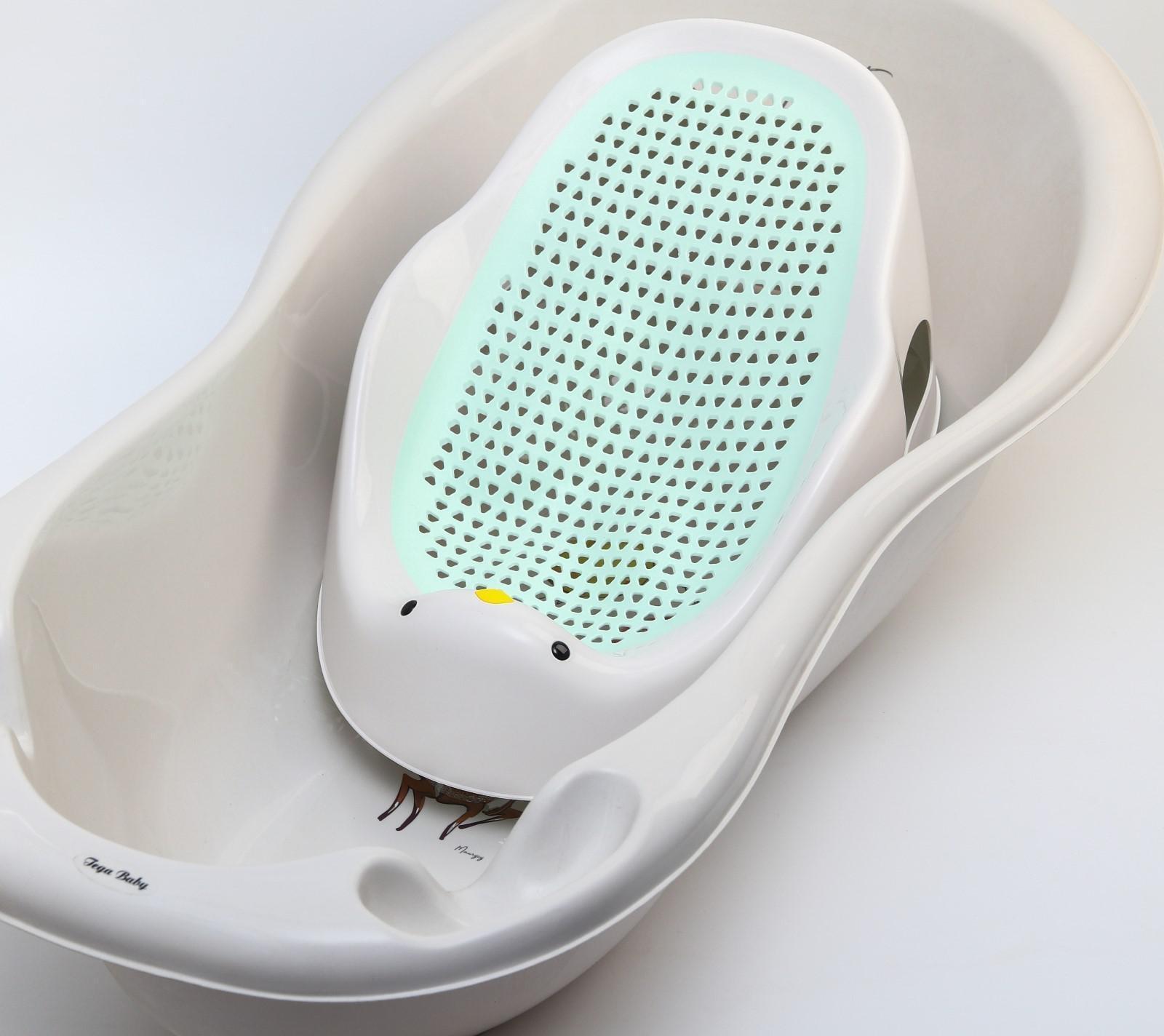 Лежак - горка для купания, цвет белый/мятный, 0-6 мес, р-р 43х30х19см