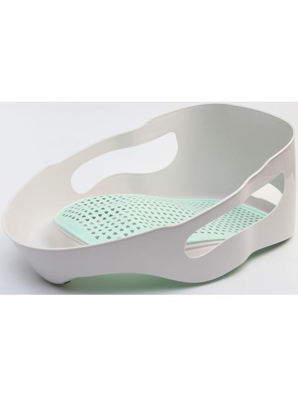 Лежак - горка для купания, цвет белый/мятный, 0-6 мес, р-р 43х30х19см