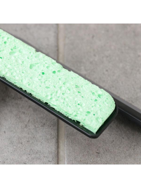 Окномойка Доляна «Элит», целлюлозная губка, поворотный силиконовый водосгон, 28×34×6 см, цвет МИКС