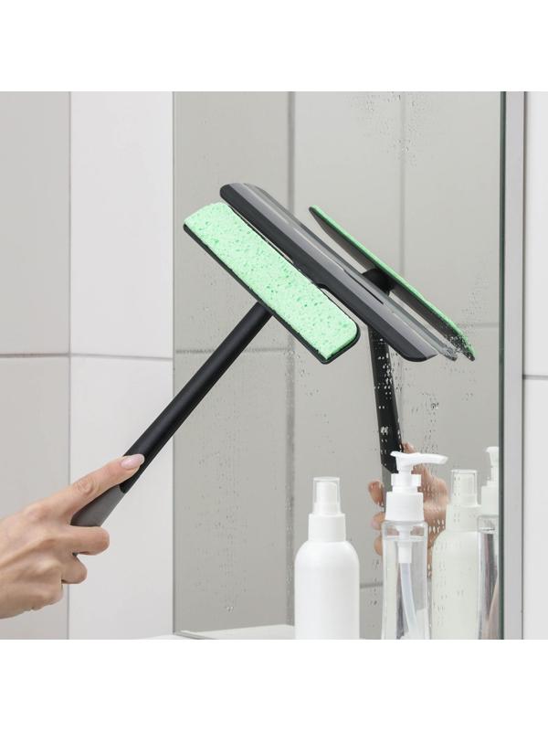 Окномойка Доляна «Элит», целлюлозная губка, поворотный силиконовый водосгон, 28×34×6 см, цвет МИКС