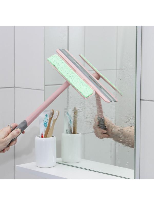 Окномойка Доляна «Элит», целлюлозная губка, поворотный силиконовый водосгон, 28×34×6 см, цвет МИКС