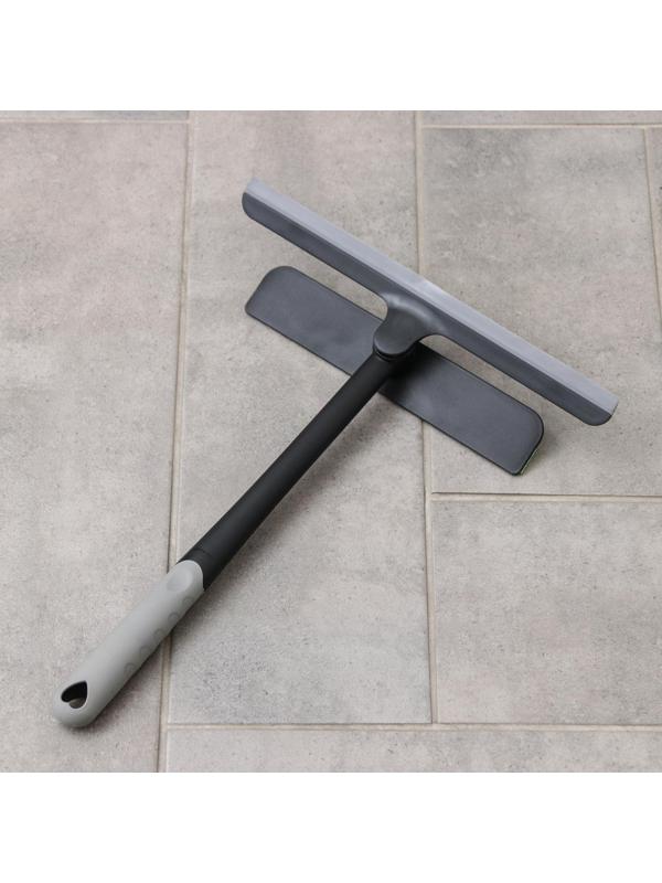 Окномойка Доляна «Элит», целлюлозная губка, поворотный силиконовый водосгон, 28×34×6 см, цвет МИКС