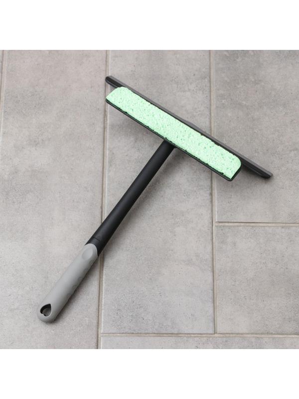 Окномойка Доляна «Элит», целлюлозная губка, поворотный силиконовый водосгон, 28×34×6 см, цвет МИКС