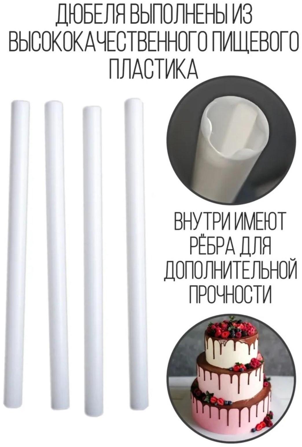 Набор палочек-дюбелей для кондитерских изделий Доляна, 8 шт, d=0.7 см, длина 30 см