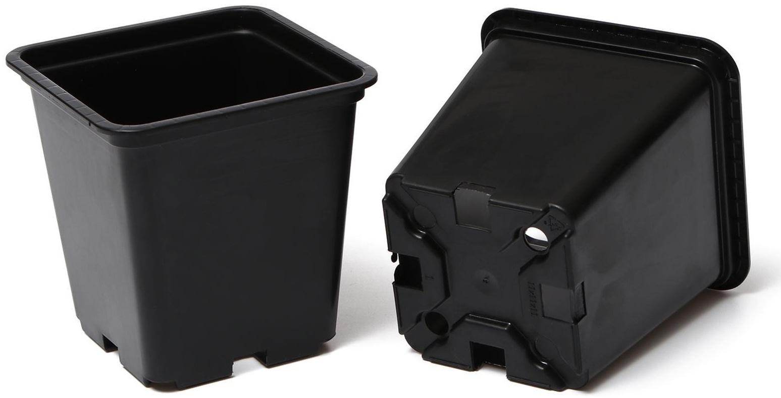 Горшок для рассады, 1 л, 11 × 11 × 12 см, чёрный