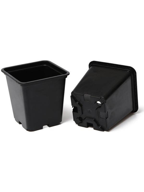 Горшок для рассады, 1 л, 11 × 11 × 12 см, чёрный