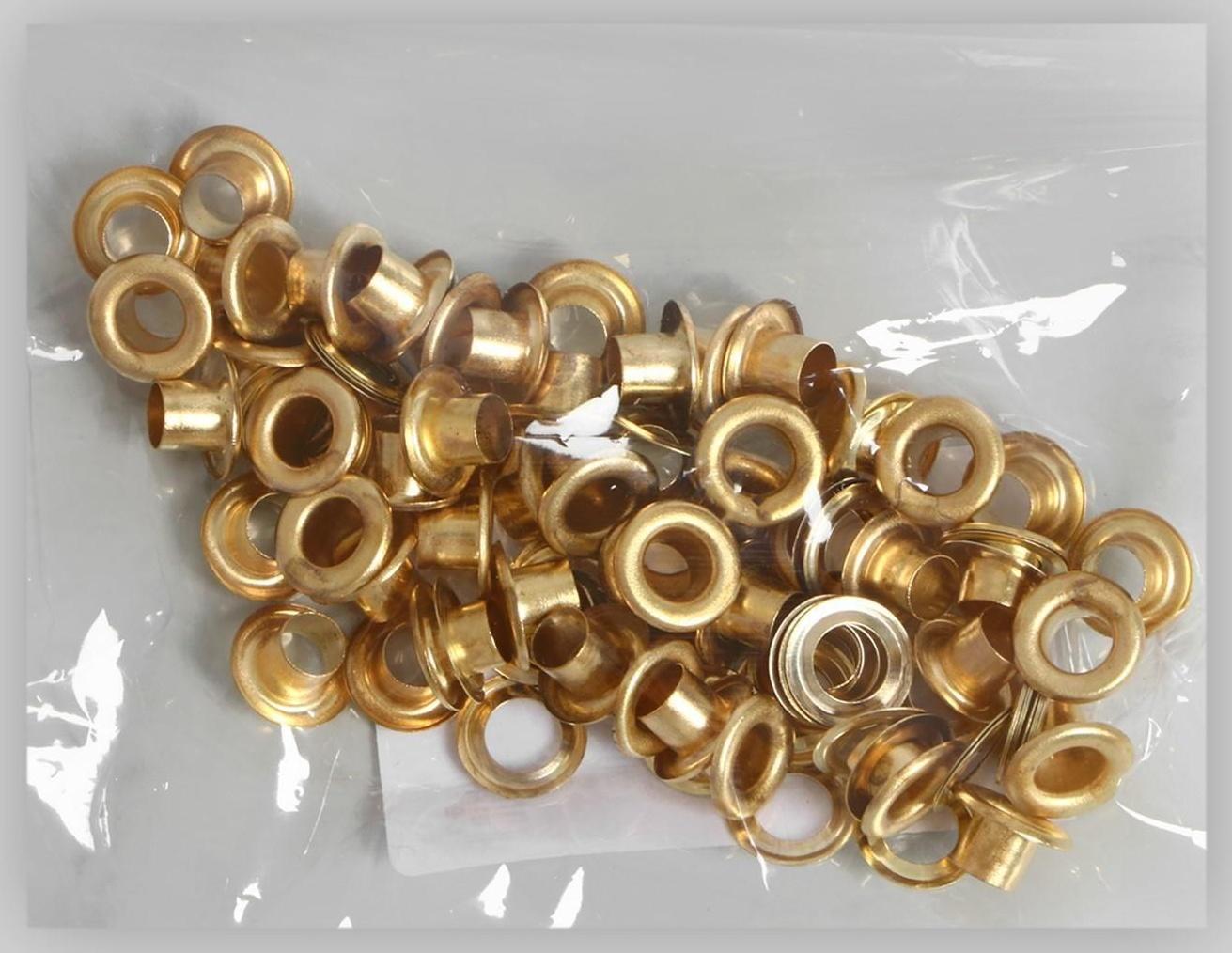 Люверс, d = 5 мм, 50 ± 5 шт, цвет золотой