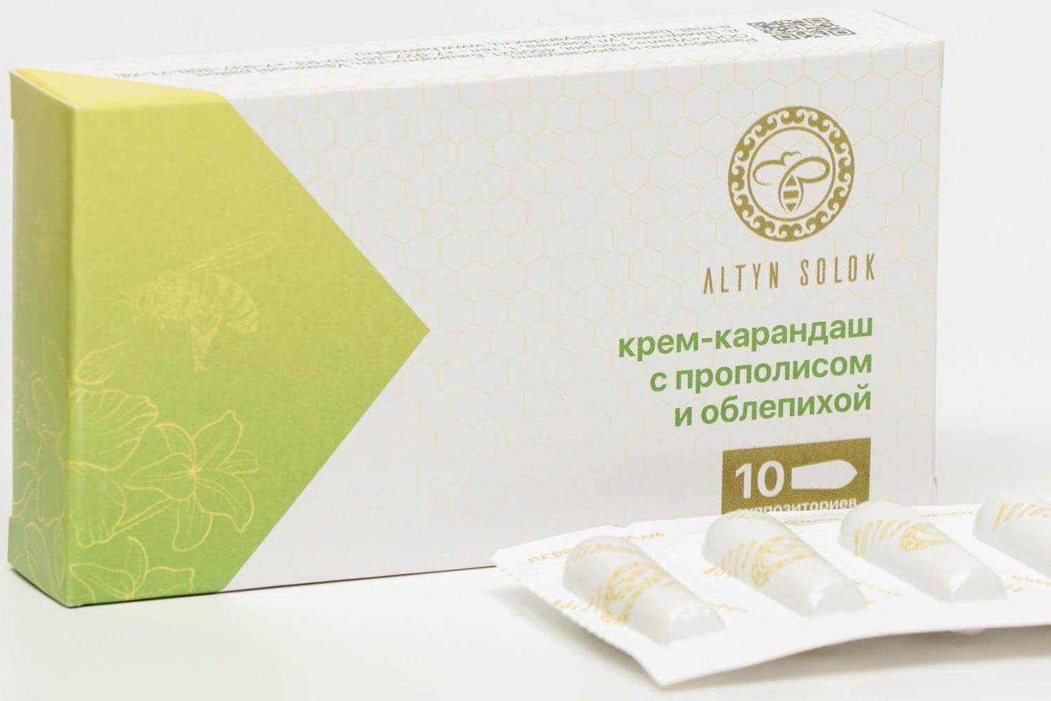 Крем-карандаш с прополисом и облепихой, 10 суппозиториев по 2 мл