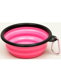 Миска силиконовая, складная, 350 мл, 13 см, розовая