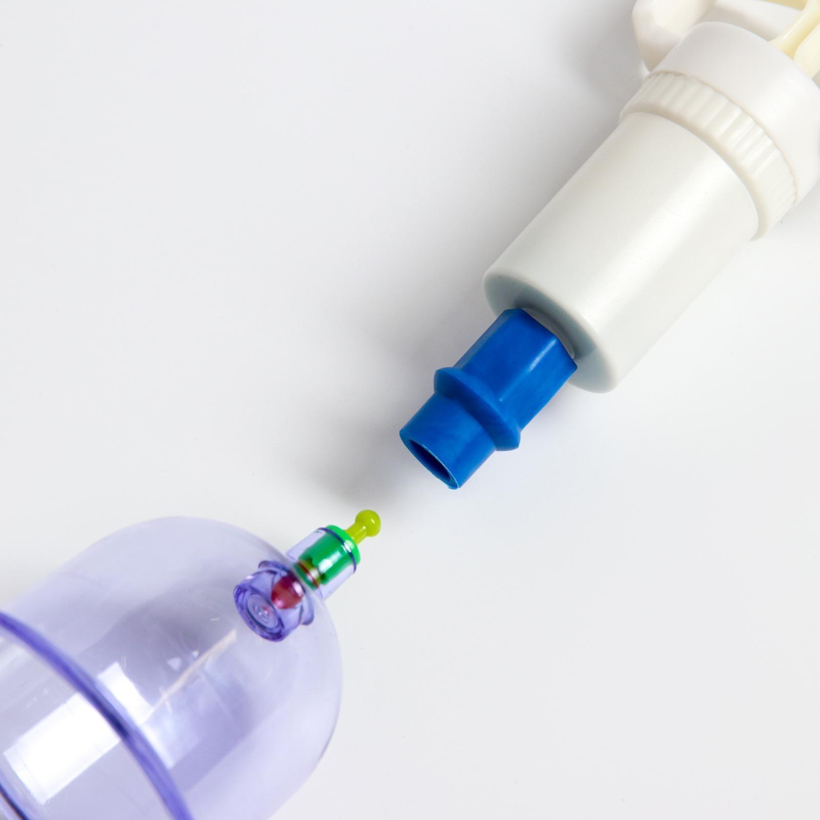 Банки акупункционного действия для вакуумного массажа, набор 12 шт.