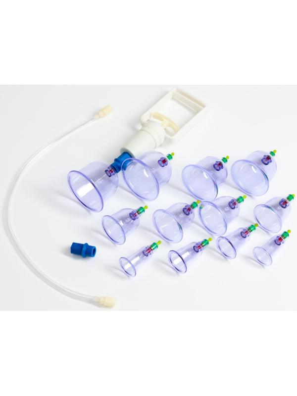 Банки акупункционного действия для вакуумного массажа, набор 12 шт.