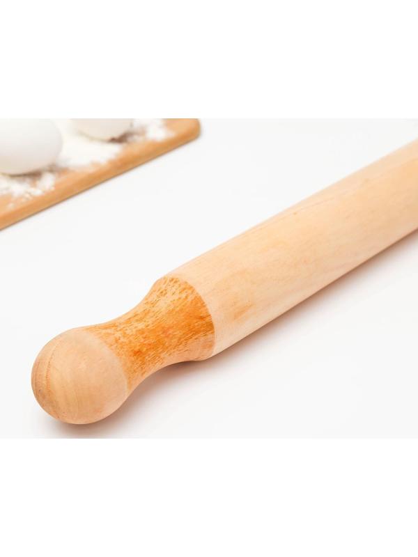 Скалка деревянная 50×5 см, с фигурными ручками