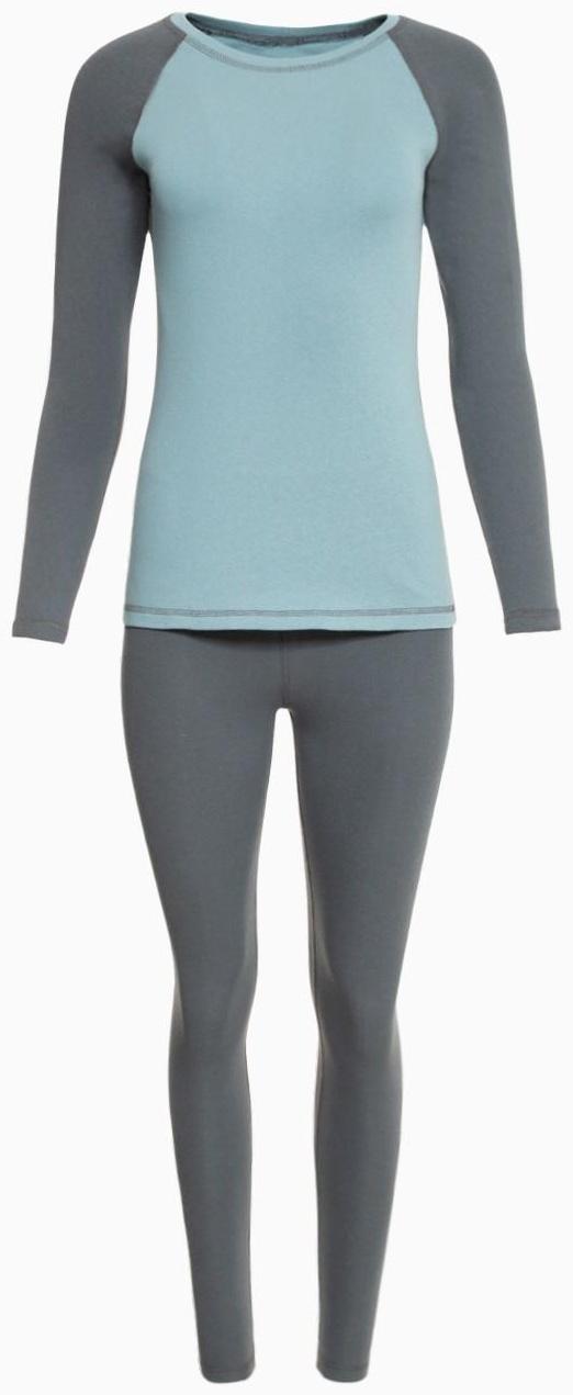 Термобельё женское (лонгслив, леггинсы) цвет серо-голубой, размер 46