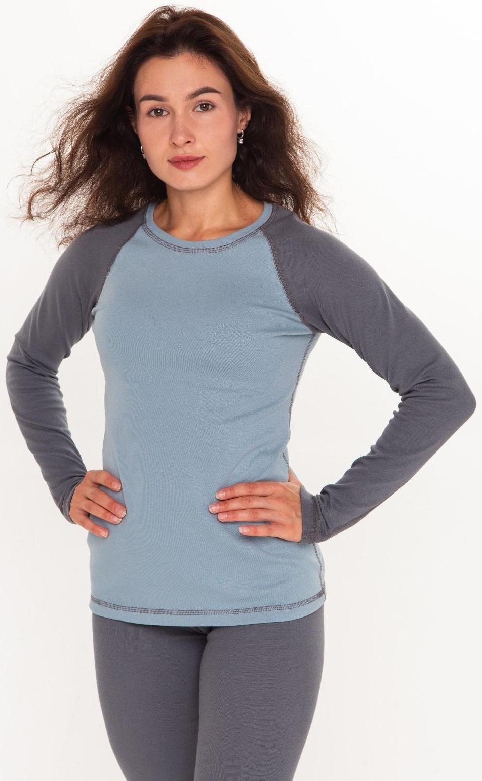 Термобельё женское (лонгслив, леггинсы) цвет серо-голубой, размер 46