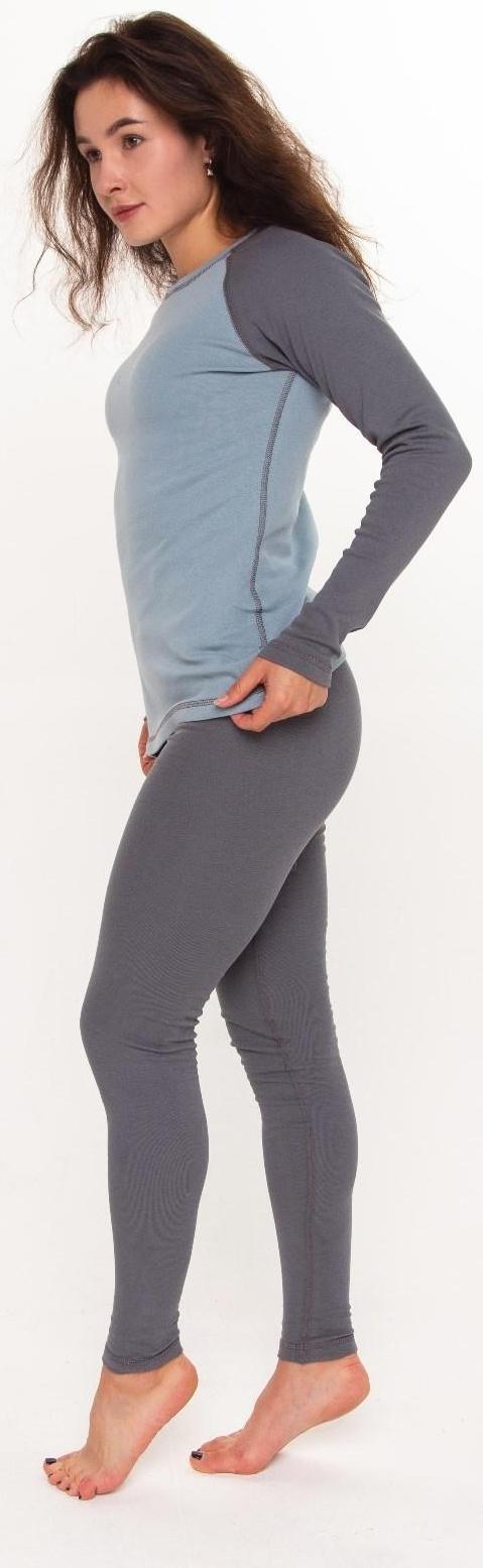 Термобельё женское (лонгслив, леггинсы) цвет серо-голубой, размер 46
