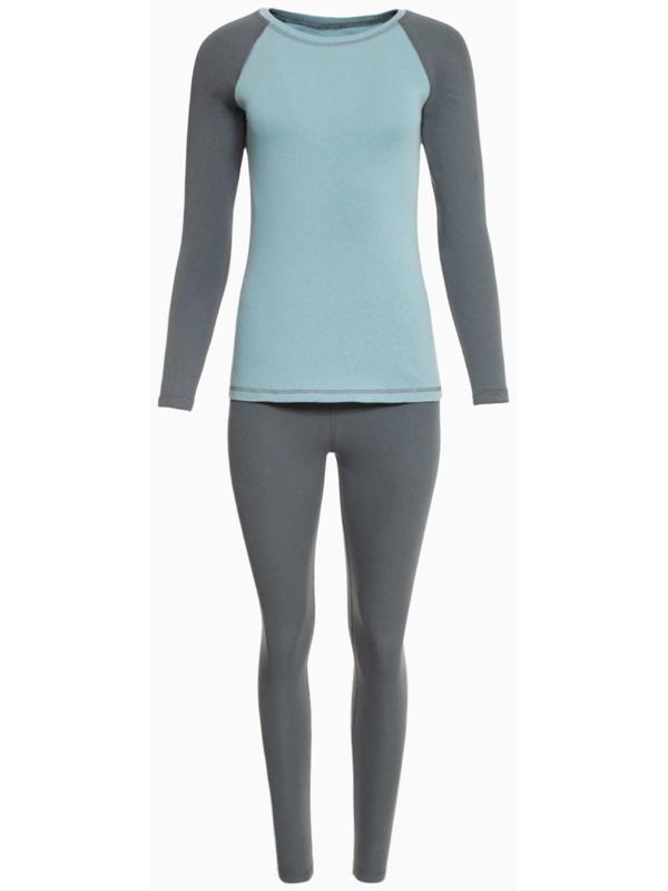 Термобельё женское (лонгслив, леггинсы) цвет серо-голубой, размер 46