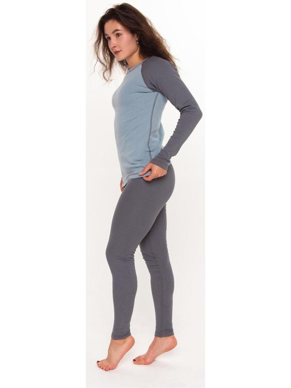 Термобельё женское (лонгслив, леггинсы) цвет серо-голубой, размер 46