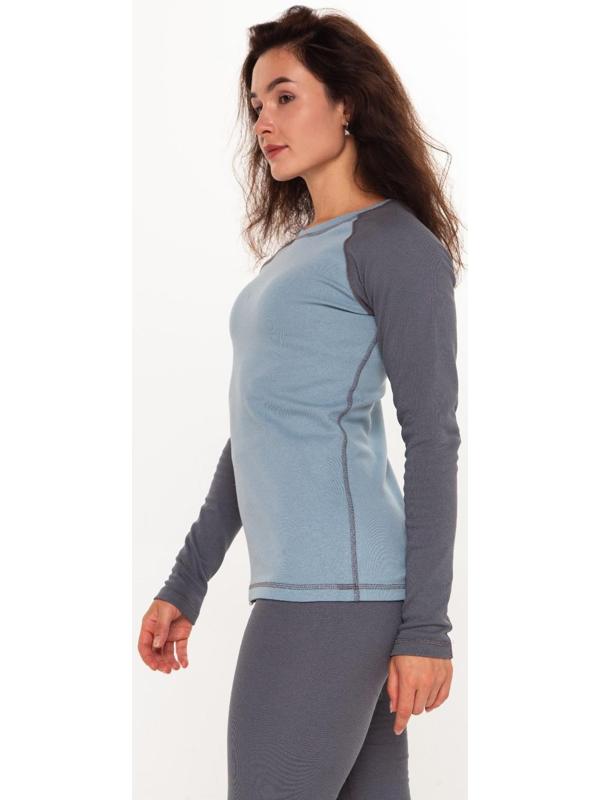Термобельё женское (лонгслив, леггинсы) цвет серо-голубой, размер 48