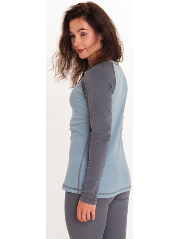 Термобельё женское (лонгслив, леггинсы) цвет серо-голубой, размер 52