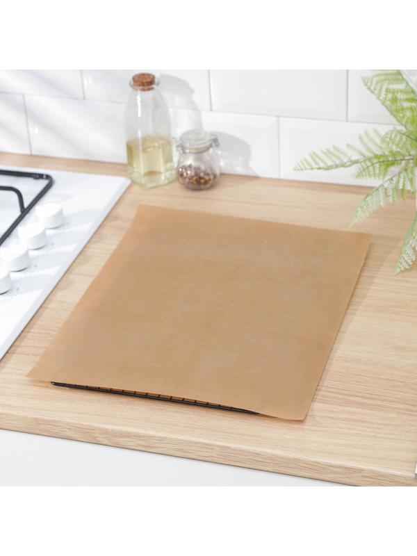 Набор тефлоновых ковриков, многоразовых, 2 шт, цвет чёрный, бежевый