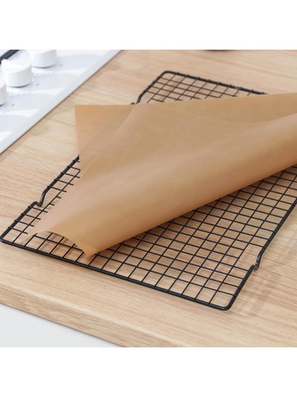 Набор тефлоновых ковриков, многоразовых, 2 шт, цвет чёрный, бежевый