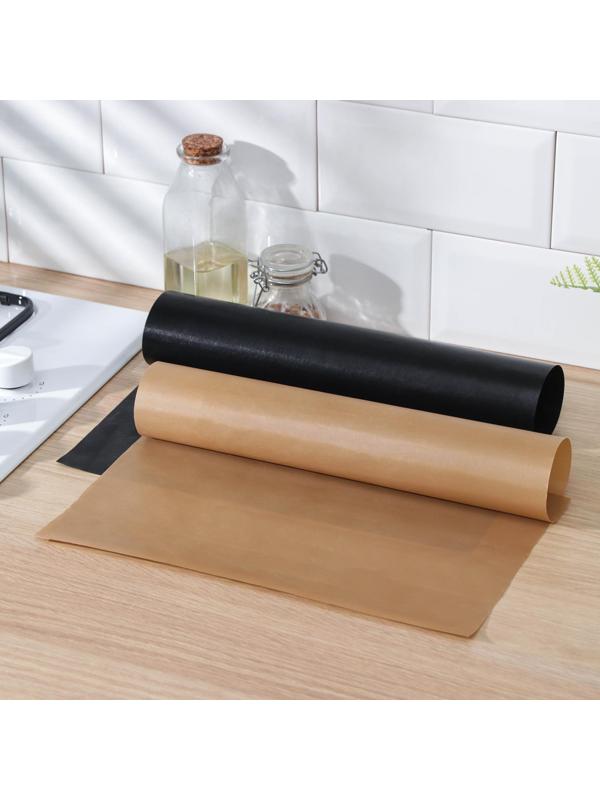 Набор тефлоновых ковриков, многоразовых, 2 шт, цвет чёрный, бежевый