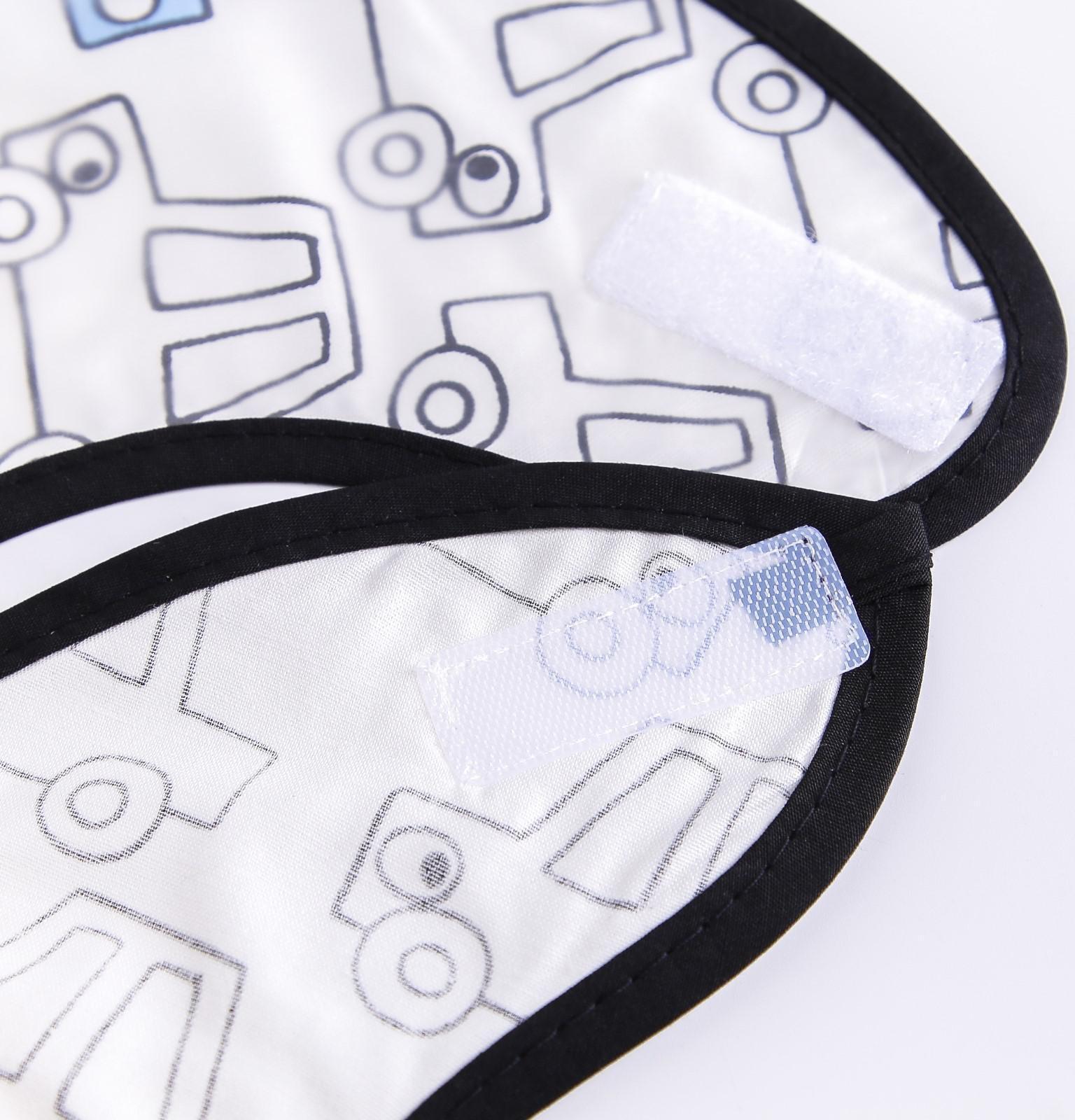 Нагрудник для кормления «Машины» непромокаемый на липучке, с карманом, р-р. 37х23х10