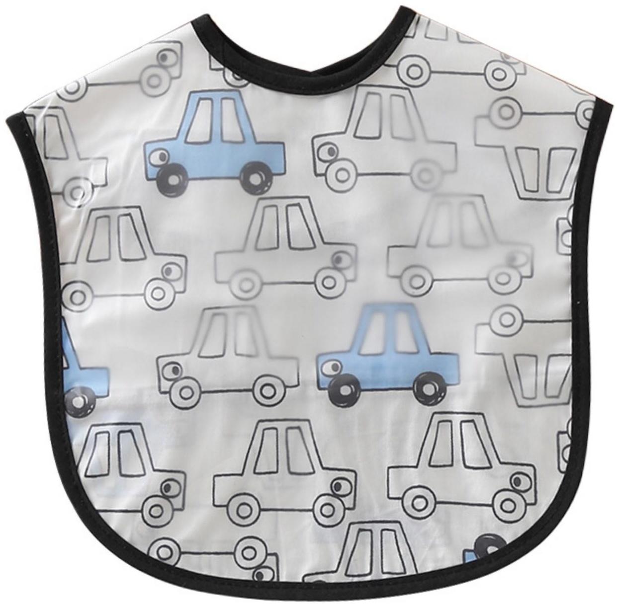 Нагрудник для кормления «Машины» непромокаемый на липучке, с карманом, р-р. 37х23х10