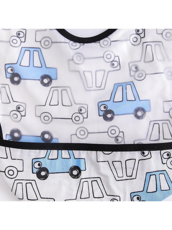 Нагрудник для кормления «Машины» непромокаемый на липучке, с карманом, р-р. 37х23х10