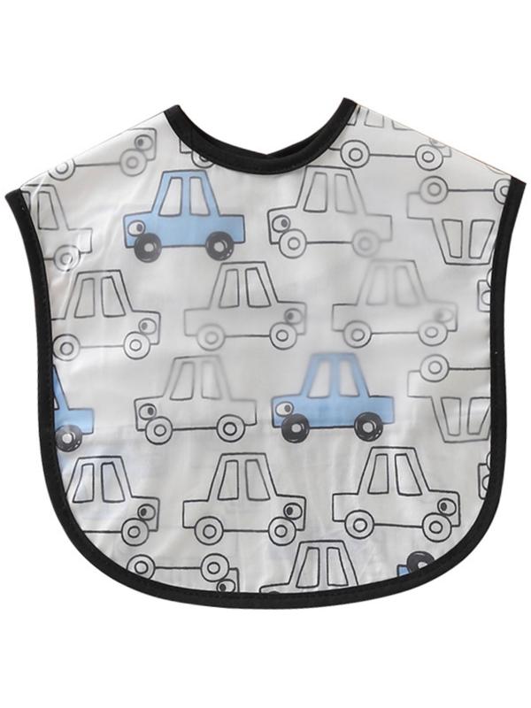 Нагрудник для кормления «Машины» непромокаемый на липучке, с карманом, р-р. 37х23х10