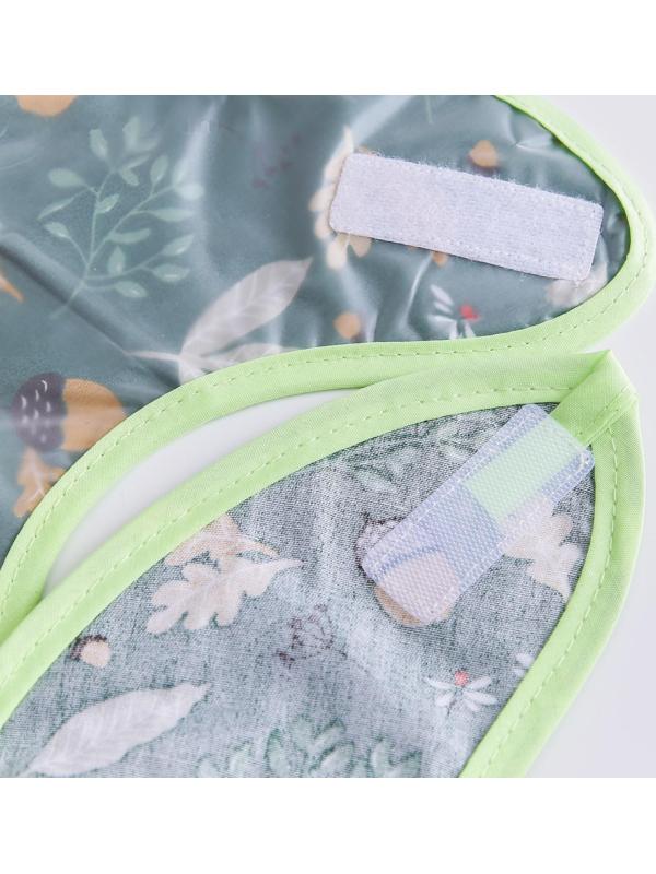 Нагрудник для кормления «Лес» непромокаемый на липучке, с карманом, р-р. 37х23х10