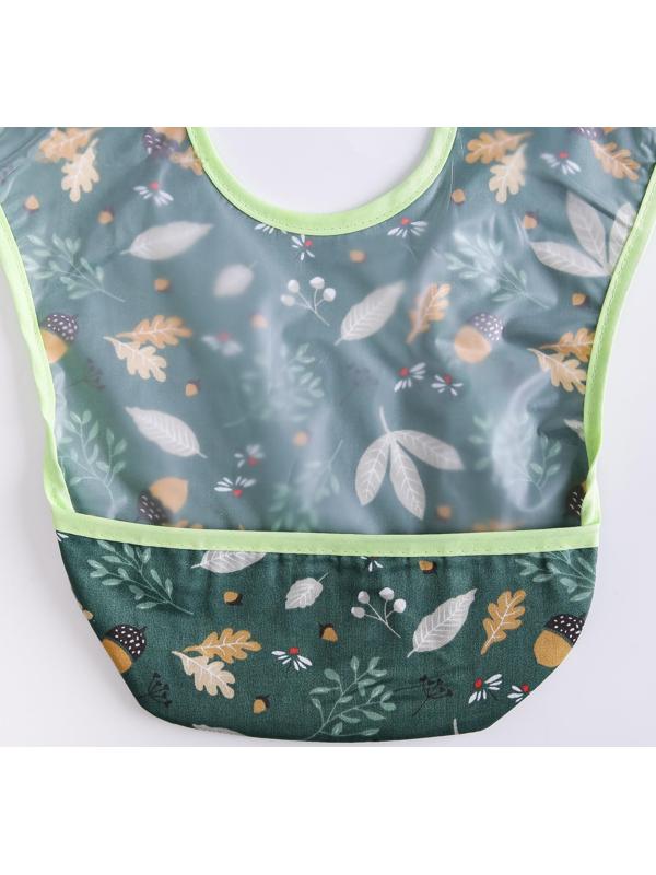 Нагрудник для кормления «Лес» непромокаемый на липучке, с карманом, р-р. 37х23х10