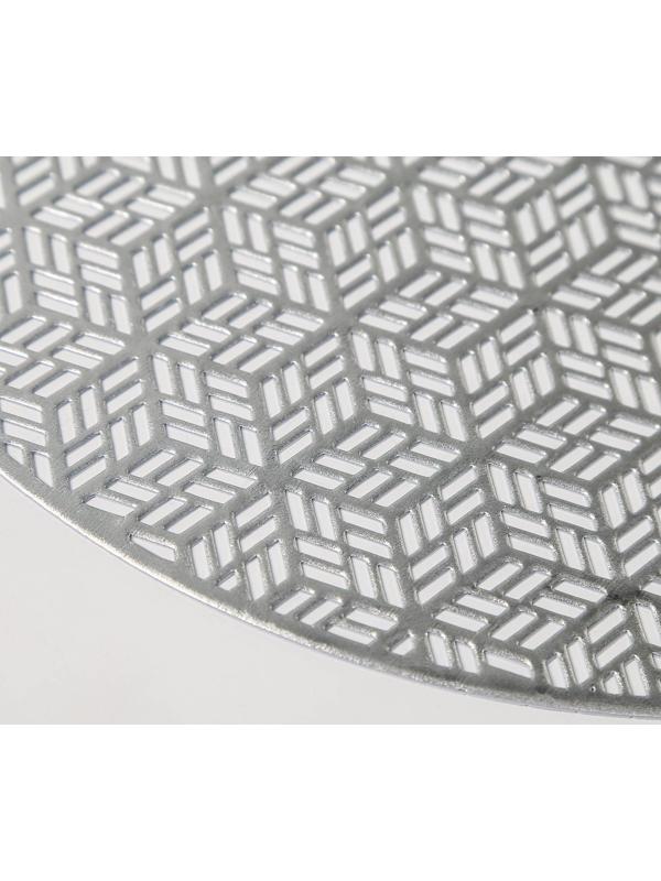 Набор салфеток сервировочных на стол Доляна «Соты», 4 шт, d=38 см, цвет серебряный