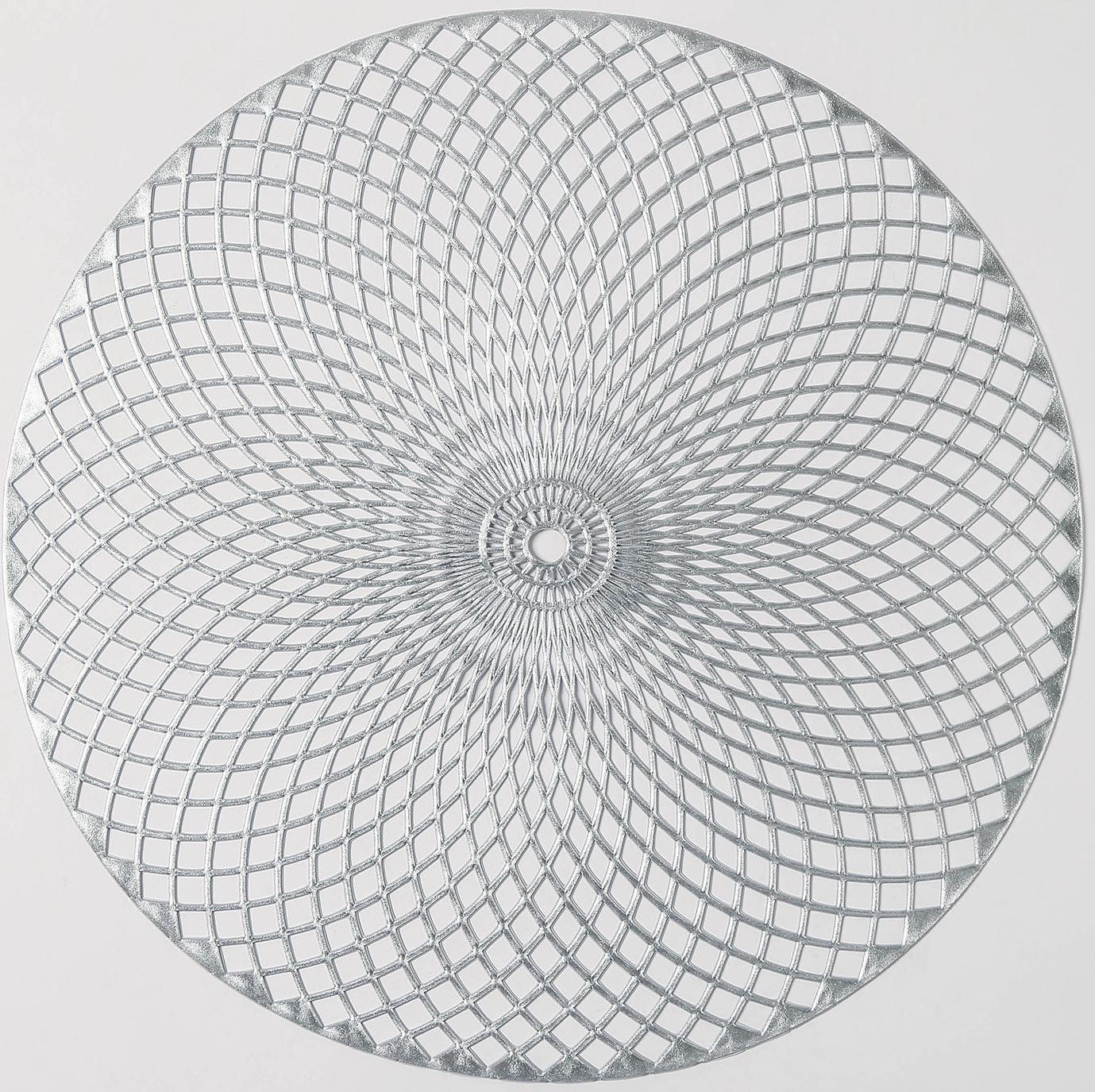 Набор салфеток сервировочных на стол Доляна «Вира», 4 шт, d=38 см, цвет серебряный