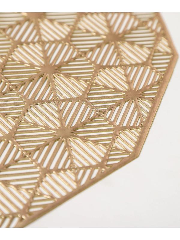 Набор салфеток сервировочных на стол Доляна «Гипноз», 4 шт, d=38 см, цвет золотой