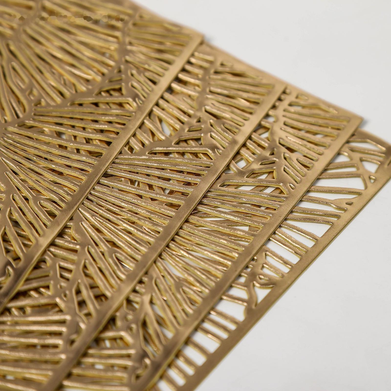 Набор салфеток сервировочных на стол Доляна «Веер», 4 шт, 30×45 см, цвет золотой