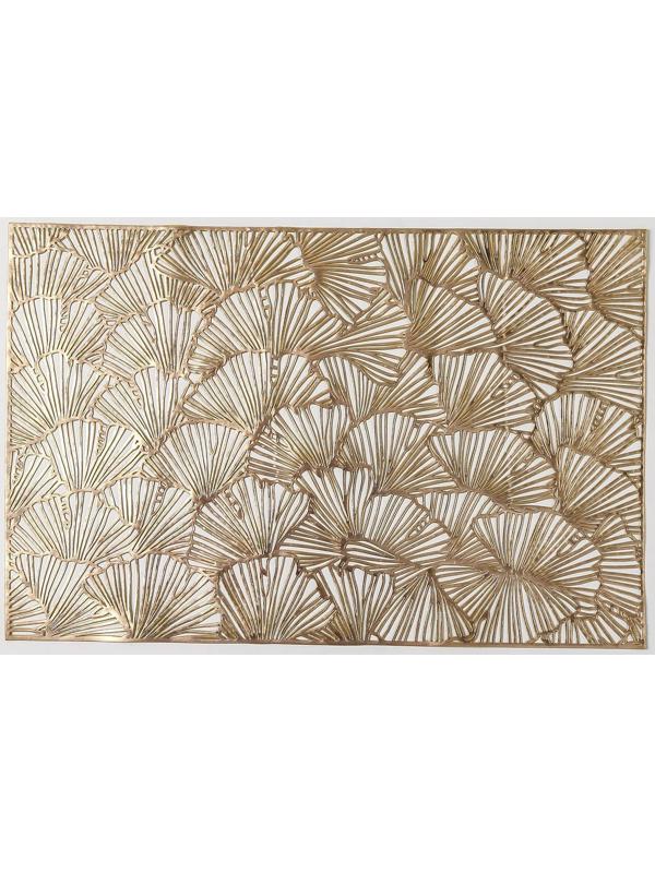 Набор салфеток сервировочных на стол Доляна «Веер», 4 шт, 30×45 см, цвет золотой