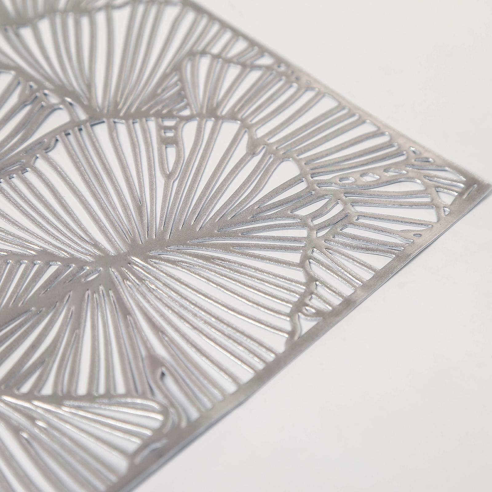 Набор салфеток сервировочных на стол Доляна «Веер», 4 шт, 30×45 см, цвет серебряный