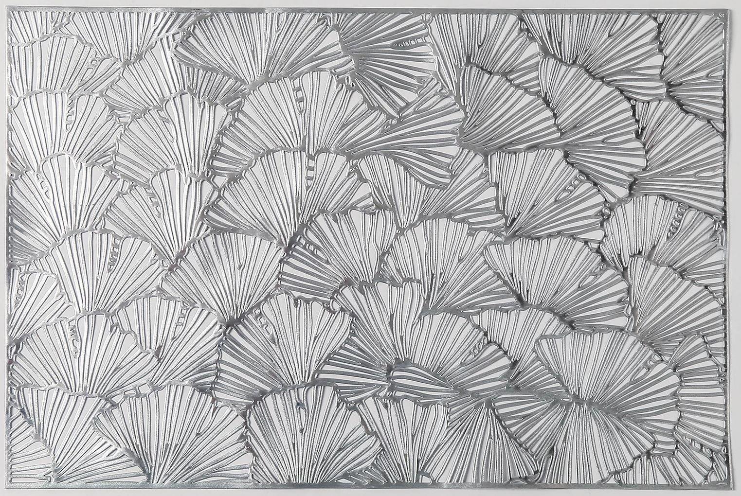 Набор салфеток сервировочных на стол Доляна «Веер», 4 шт, 30×45 см, цвет серебряный