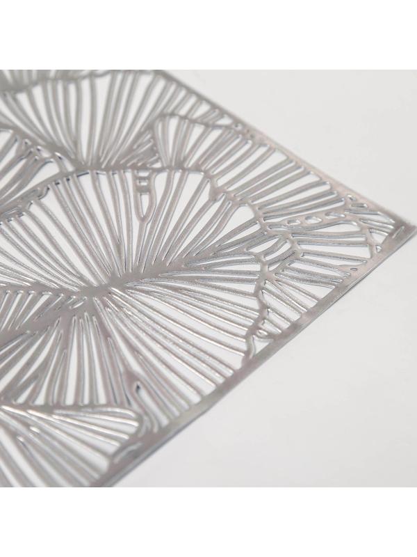 Набор салфеток сервировочных на стол Доляна «Веер», 4 шт, 30×45 см, цвет серебряный