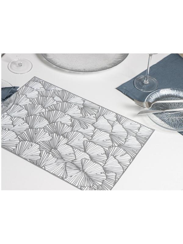 Набор салфеток сервировочных на стол Доляна «Веер», 4 шт, 30×45 см, цвет серебряный