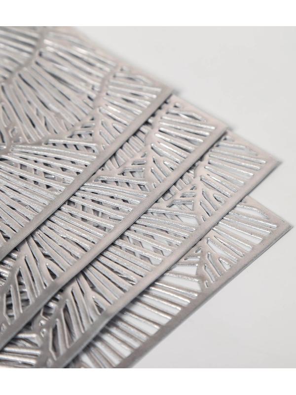 Набор салфеток сервировочных на стол Доляна «Веер», 4 шт, 30×45 см, цвет серебряный