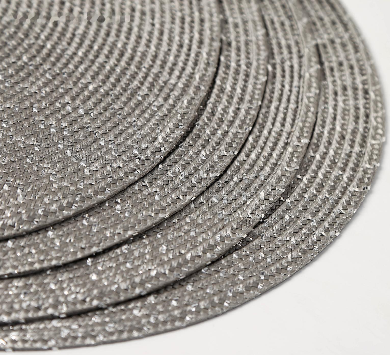 Набор салфеток сервировочных на стол Доляна «Рэй», 4 шт, d=38 см, цвет серый