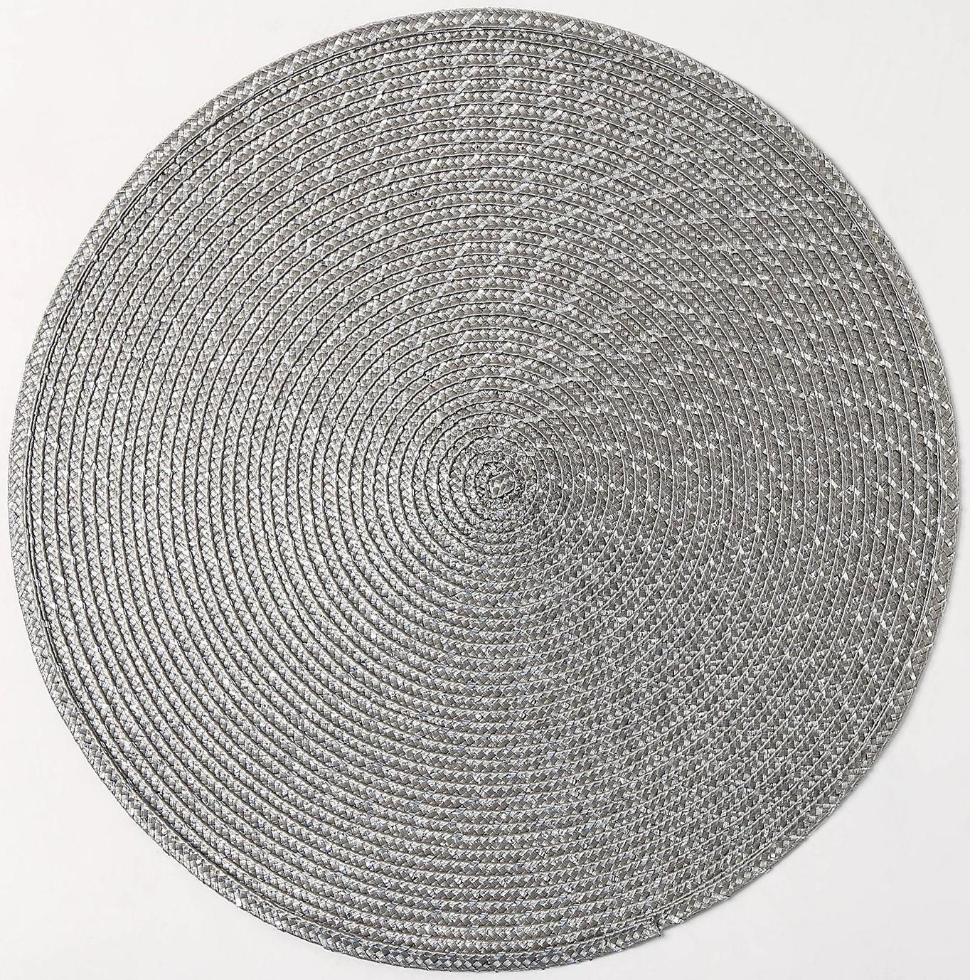 Набор салфеток сервировочных на стол Доляна «Рэй», 4 шт, d=38 см, цвет серый