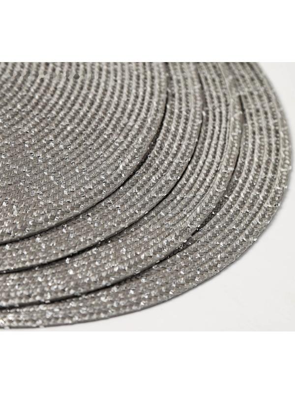 Набор салфеток сервировочных на стол Доляна «Рэй», 4 шт, d=38 см, цвет серый