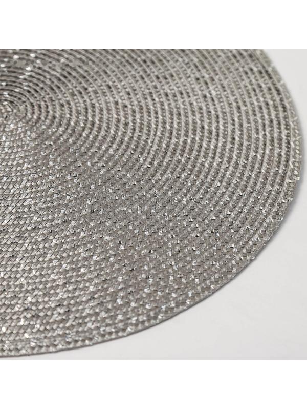Набор салфеток сервировочных на стол Доляна «Рэй», 4 шт, d=38 см, цвет серый
