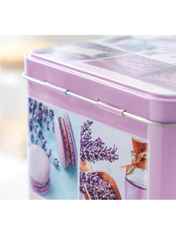 Банка для сыпучих продуктов «Лаванда-3», 2,7 л, 9,5×21,5 см, прямоугольная