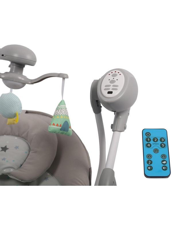 Электронные качели MISTY, серый, с адаптером, п/у, 12 мел., 5 скоростей